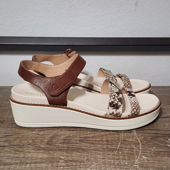 Cole Haan Original Grand Peyton Flatform Women's Platform Shoes Size 8 Snakeskin - Picture 3 of 9